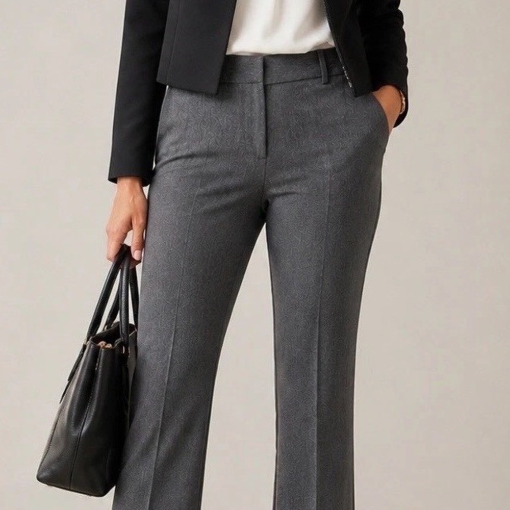 Talbots Barely Boot Gray Dress Pants Petite 10P Grey 90 Minimalist CBK Career